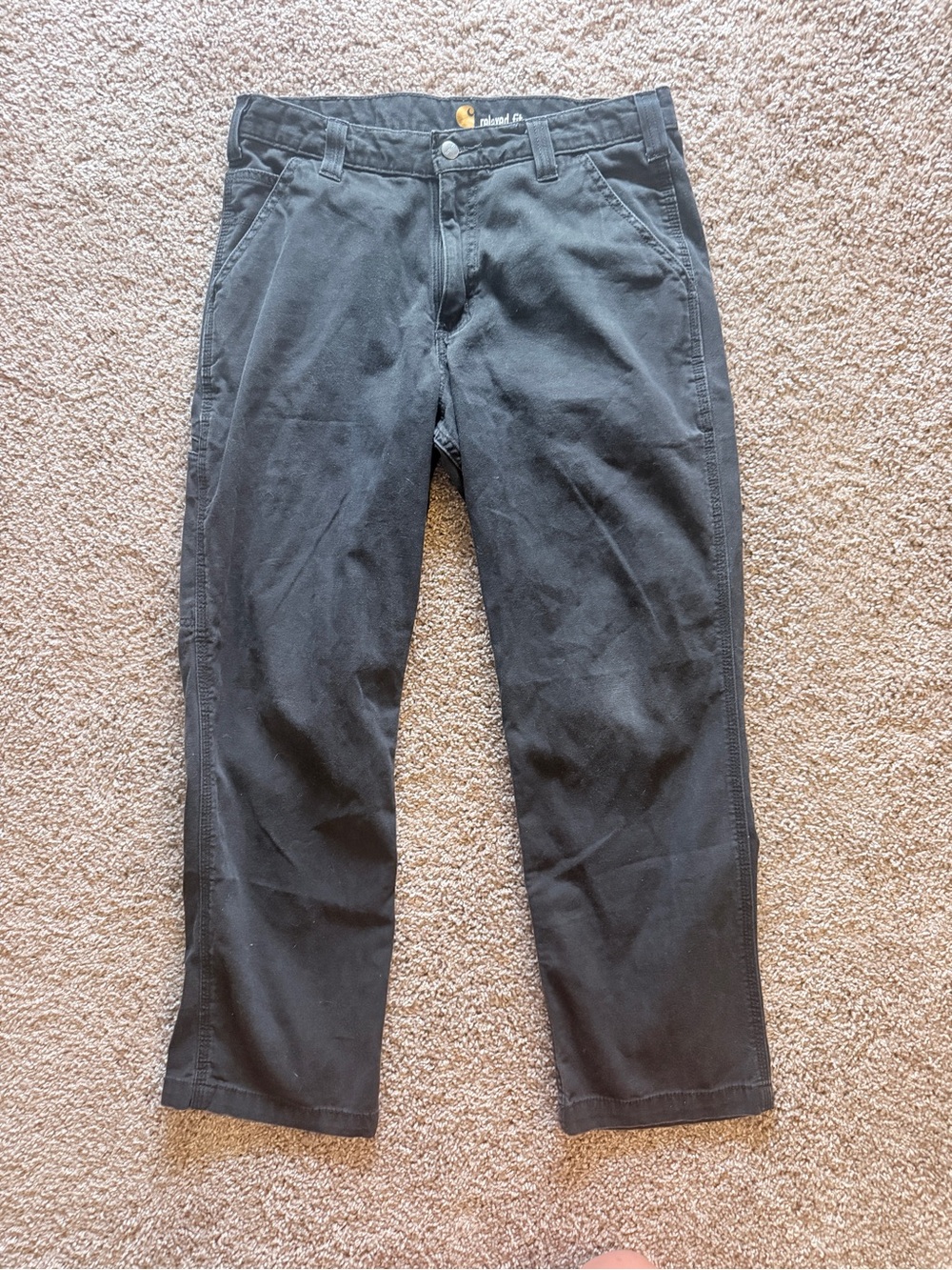 Carhartt Relaxed Fit Black Work Pants 33x30 Utility Carpenter Durable Workwear